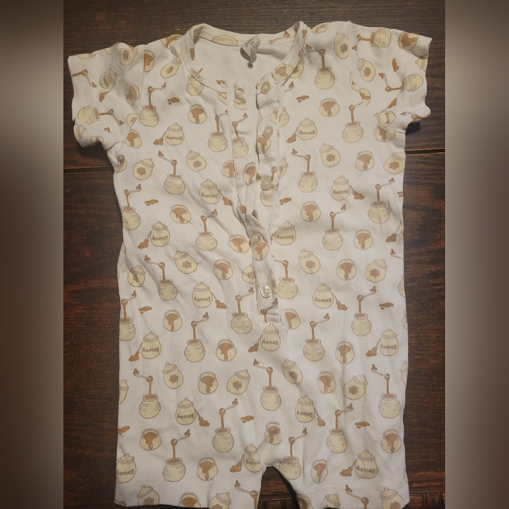 Kate Quinn Organic Cotton Honey Pot Shortall Romper 3T